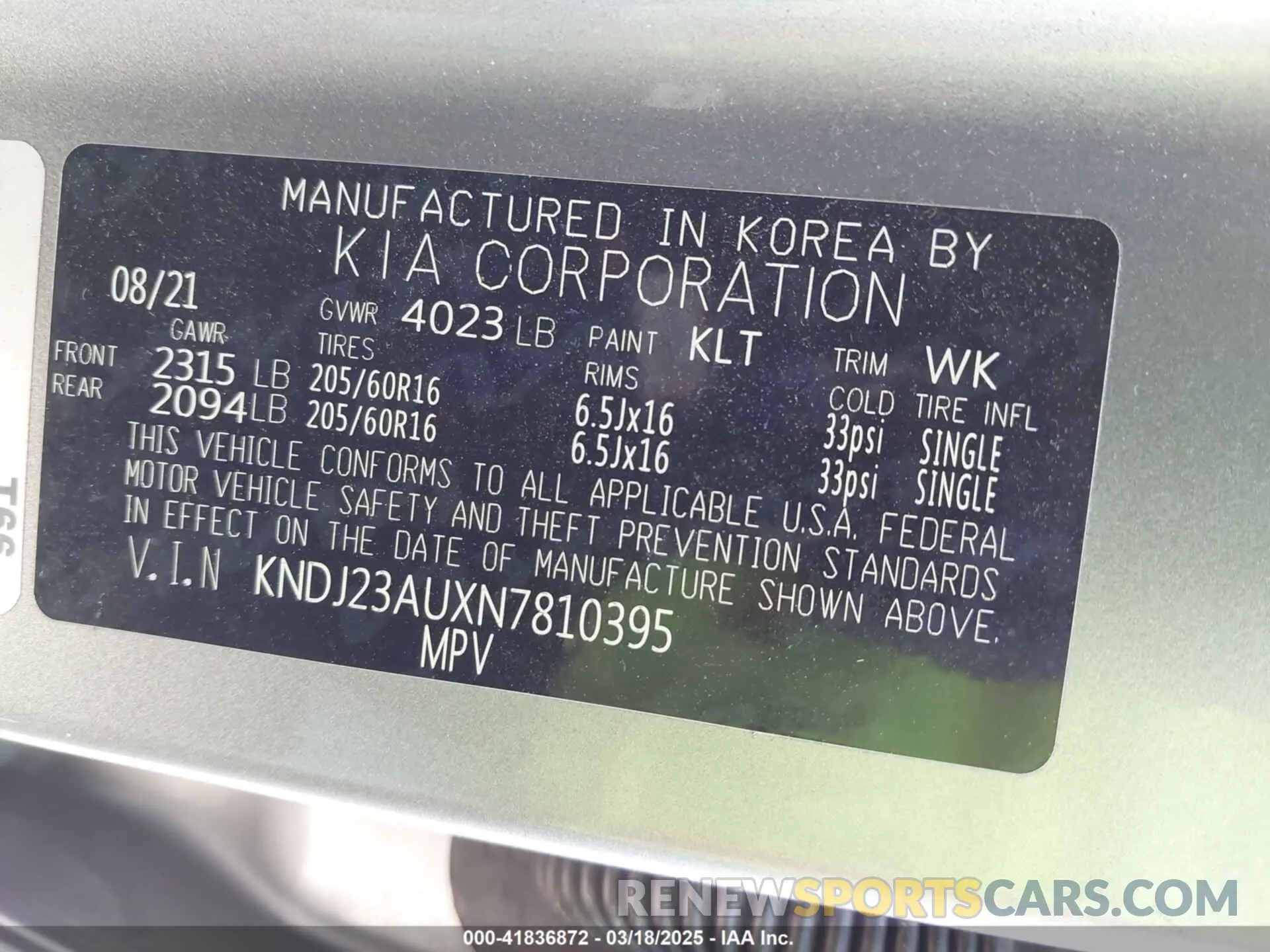 9 Photograph of a damaged car KNDJ23AUXN7810395 KIA SOUL 2022