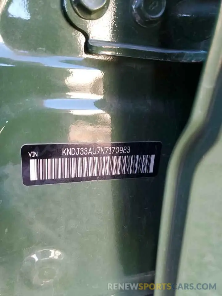 12 Photograph of a damaged car KNDJ33AU7N7170983 KIA SOUL 2022