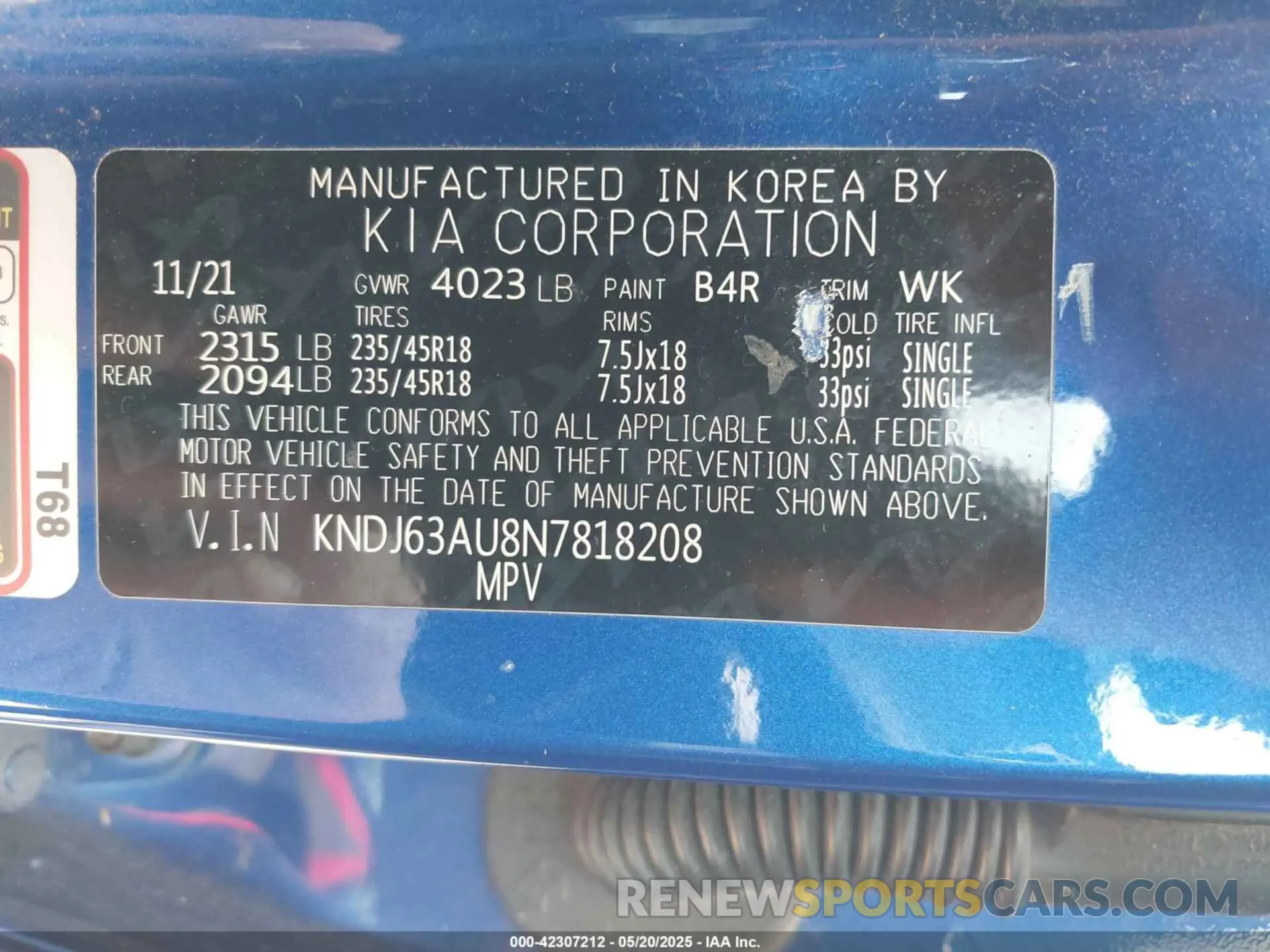9 Photograph of a damaged car KNDJ63AU8N7818208 KIA SOUL 2022