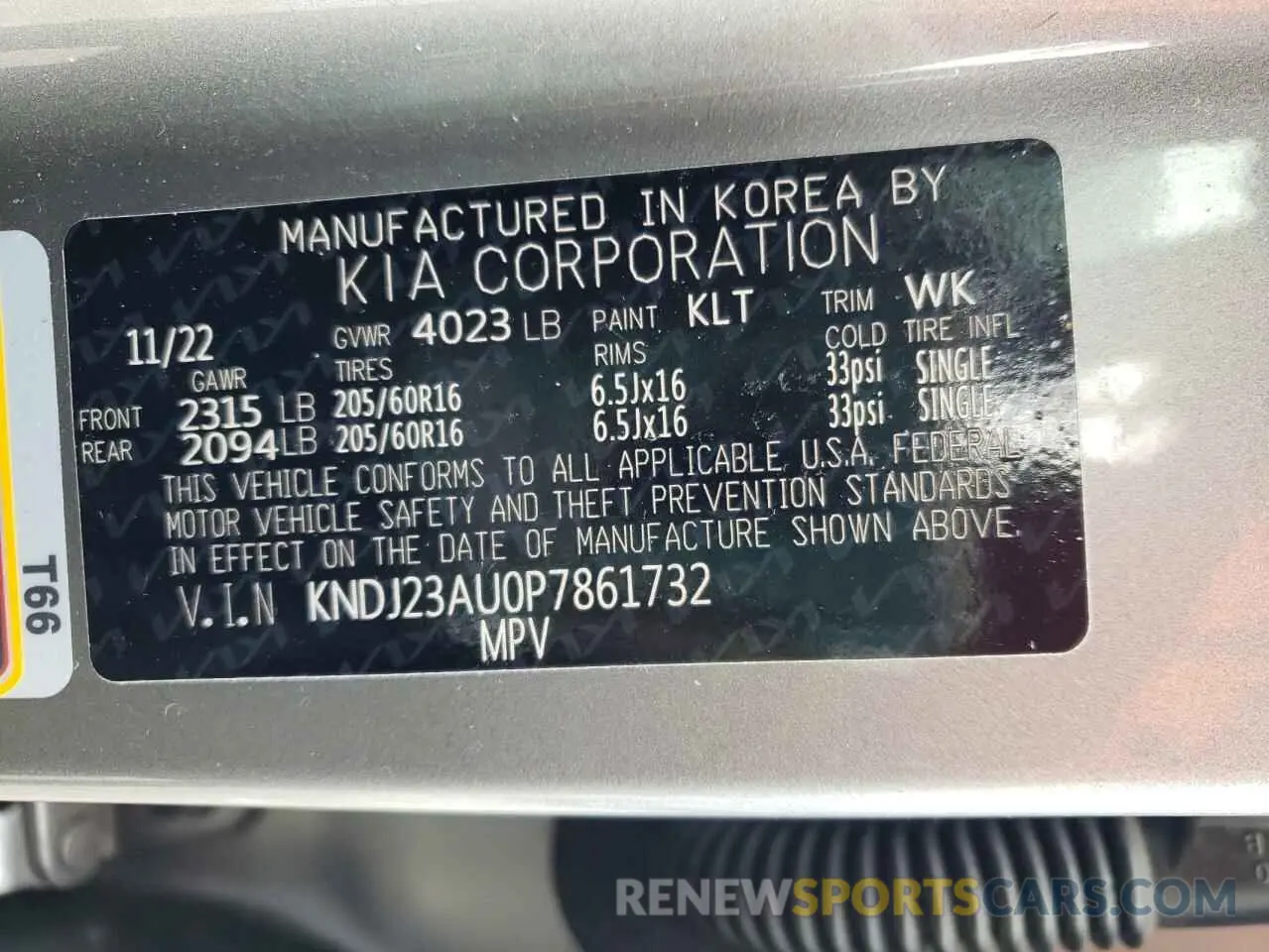 16 Photograph of a damaged car KNDJ23AU0P7861732 KIA SOUL 2023