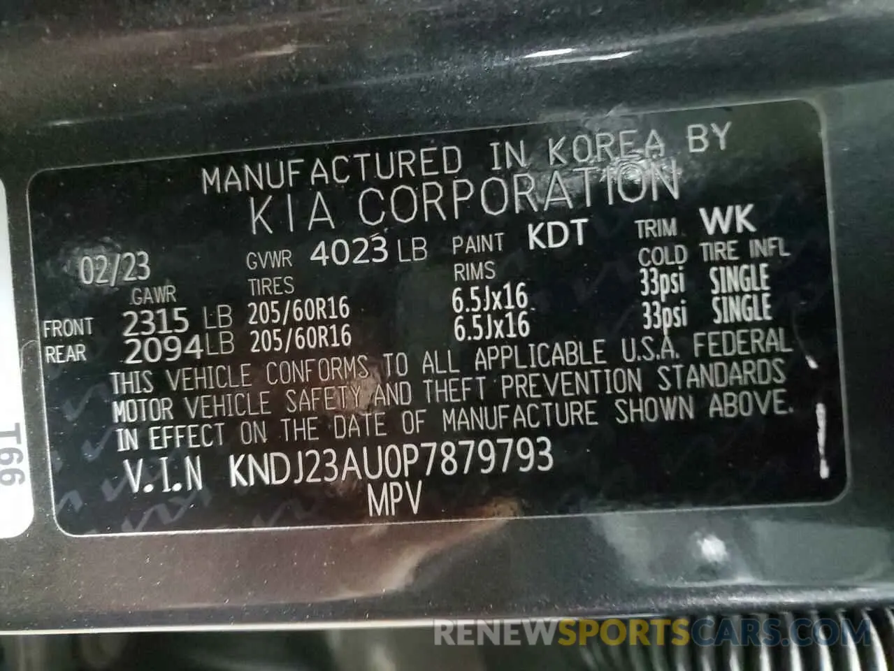 13 Photograph of a damaged car KNDJ23AU0P7879793 KIA SOUL 2023