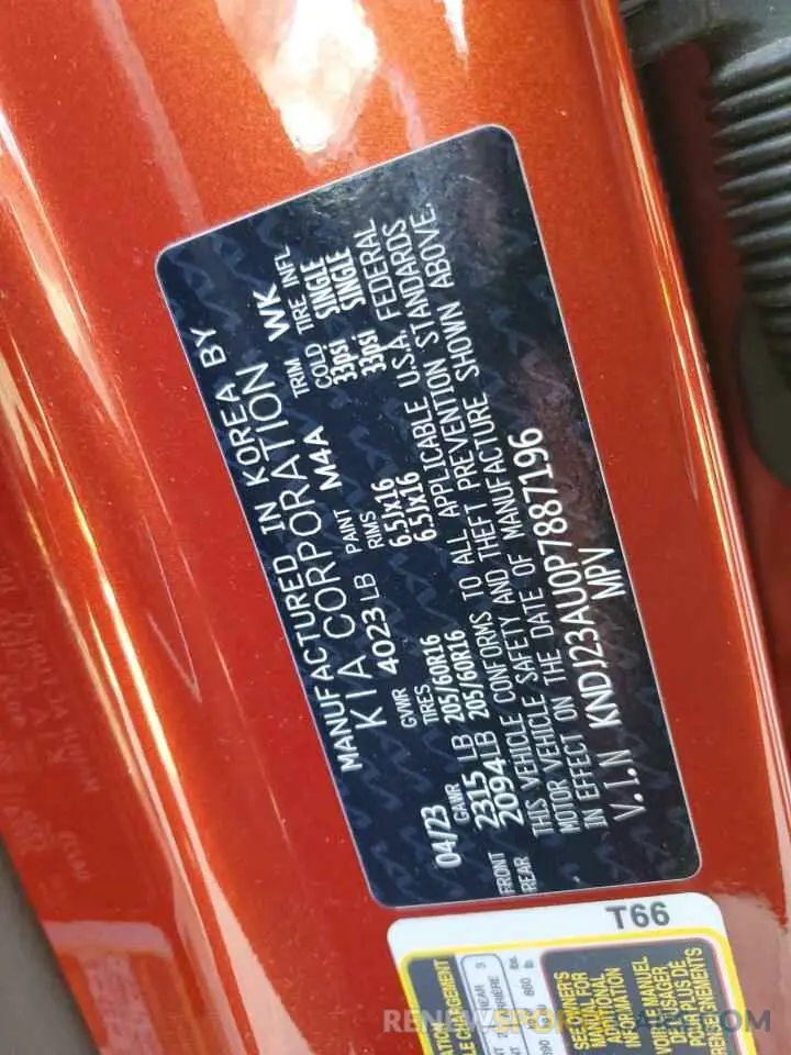 16 Photograph of a damaged car KNDJ23AU0P7887196 KIA SOUL 2023
