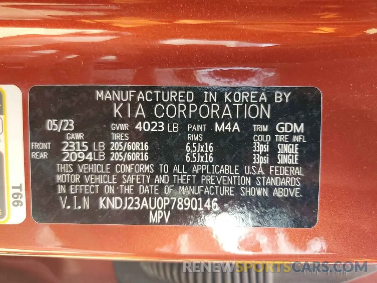 13 Photograph of a damaged car KNDJ23AU0P7890146 KIA SOUL 2023