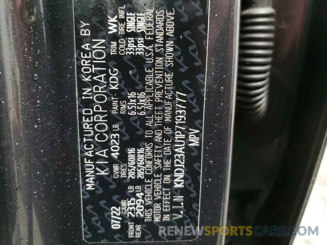 14 Photograph of a damaged car KNDJ23AU1P7193777 KIA SOUL 2023