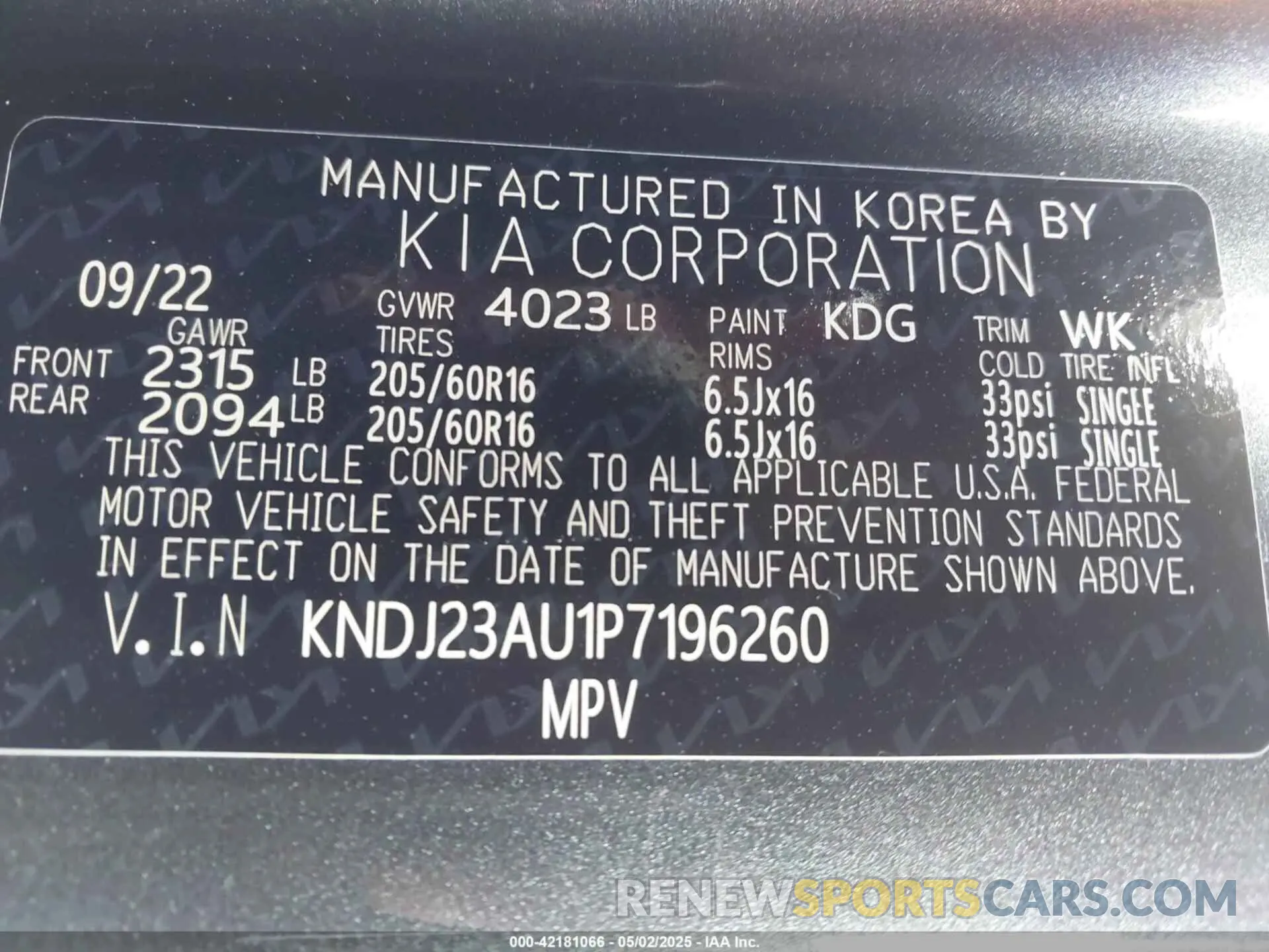 9 Photograph of a damaged car KNDJ23AU1P7196260 KIA SOUL 2023