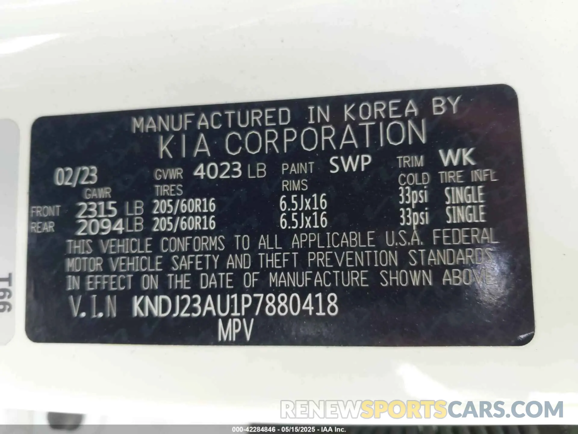 4 Photograph of a damaged car KNDJ23AU1P7880418 KIA SOUL 2023