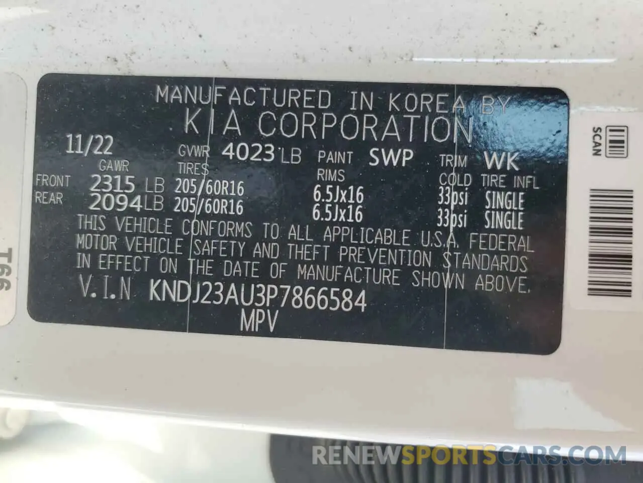 15 Photograph of a damaged car KNDJ23AU3P7866584 KIA SOUL 2023