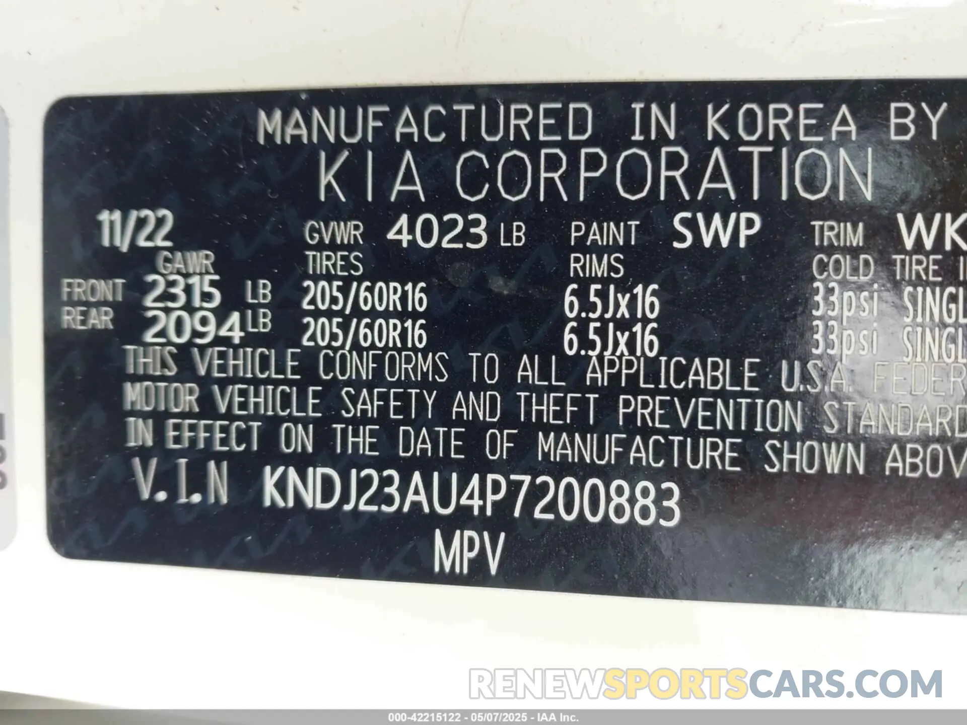 9 Photograph of a damaged car KNDJ23AU4P7200883 KIA SOUL 2023