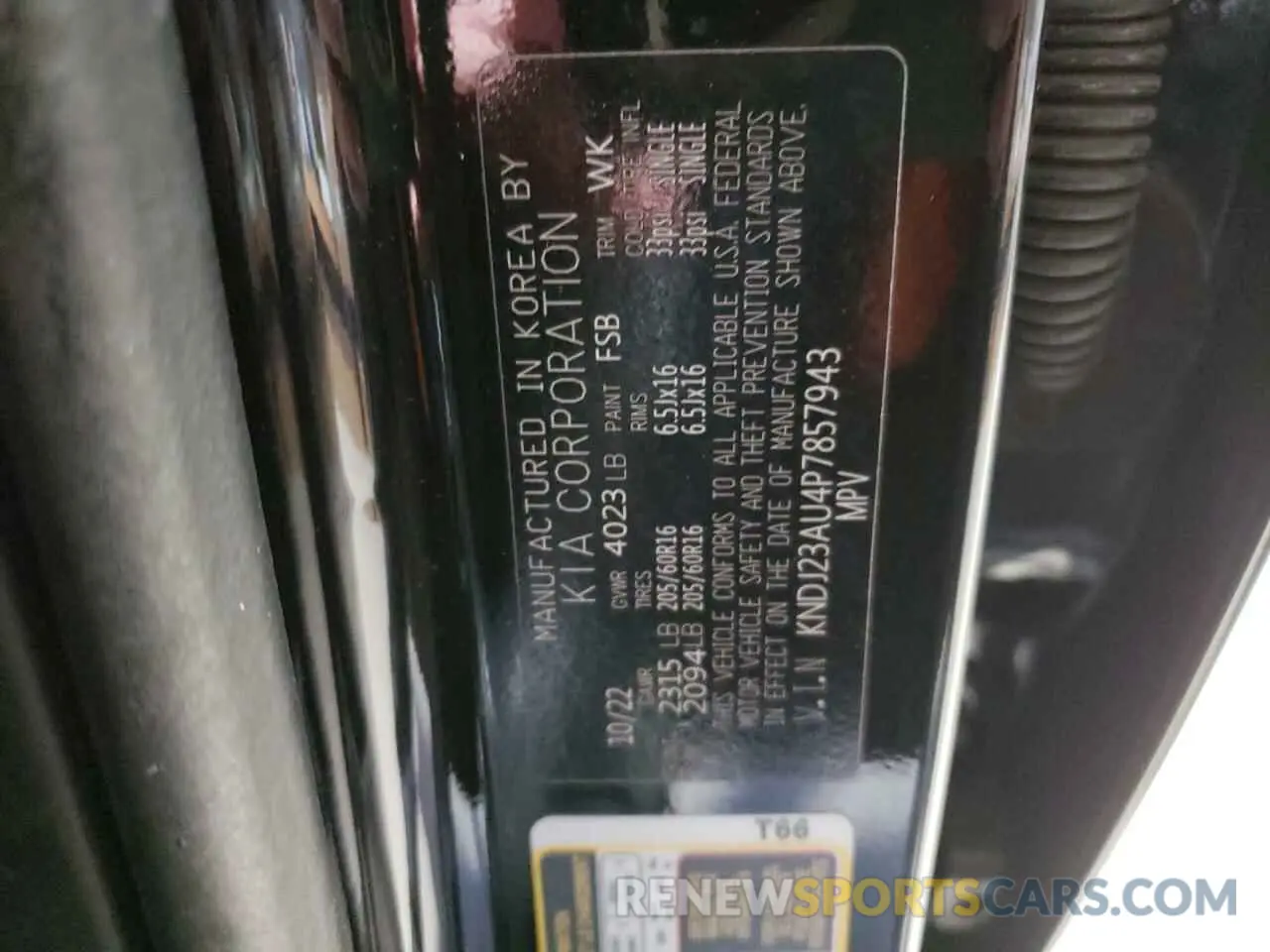 13 Photograph of a damaged car KNDJ23AU4P7857943 KIA SOUL 2023