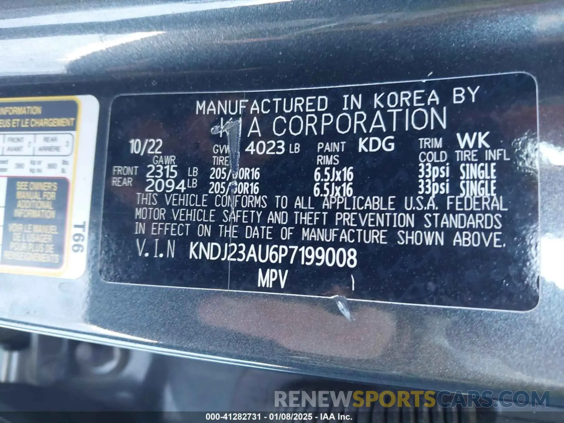 9 Photograph of a damaged car KNDJ23AU6P7199008 KIA SOUL 2023