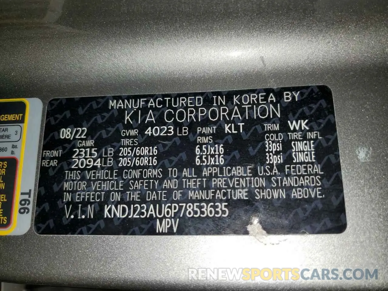 13 Photograph of a damaged car KNDJ23AU6P7853635 KIA SOUL 2023