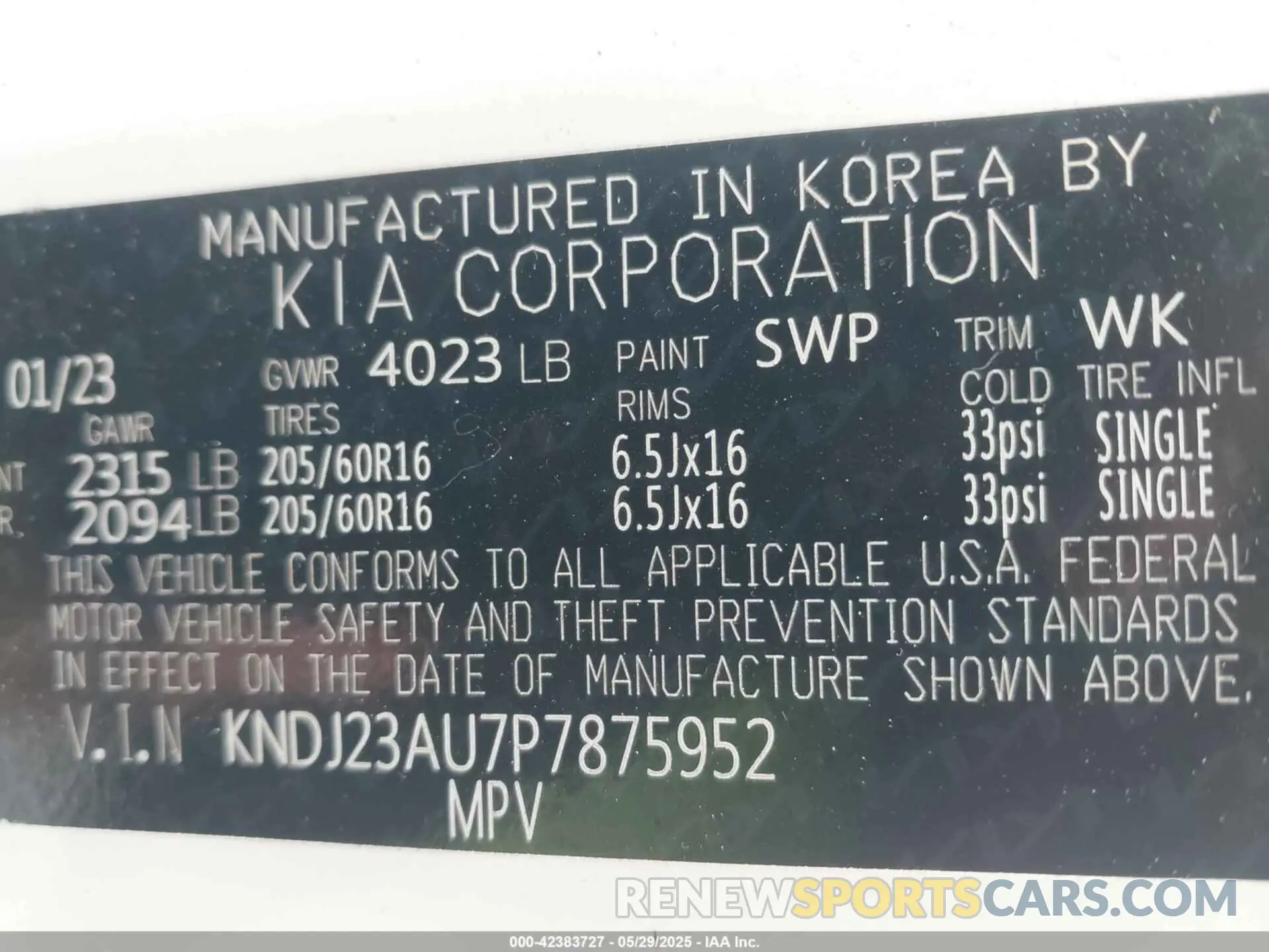 9 Photograph of a damaged car KNDJ23AU7P7875952 KIA SOUL 2023