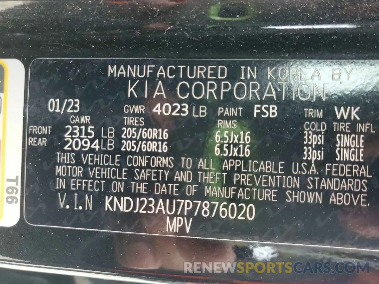 13 Photograph of a damaged car KNDJ23AU7P7876020 KIA SOUL 2023