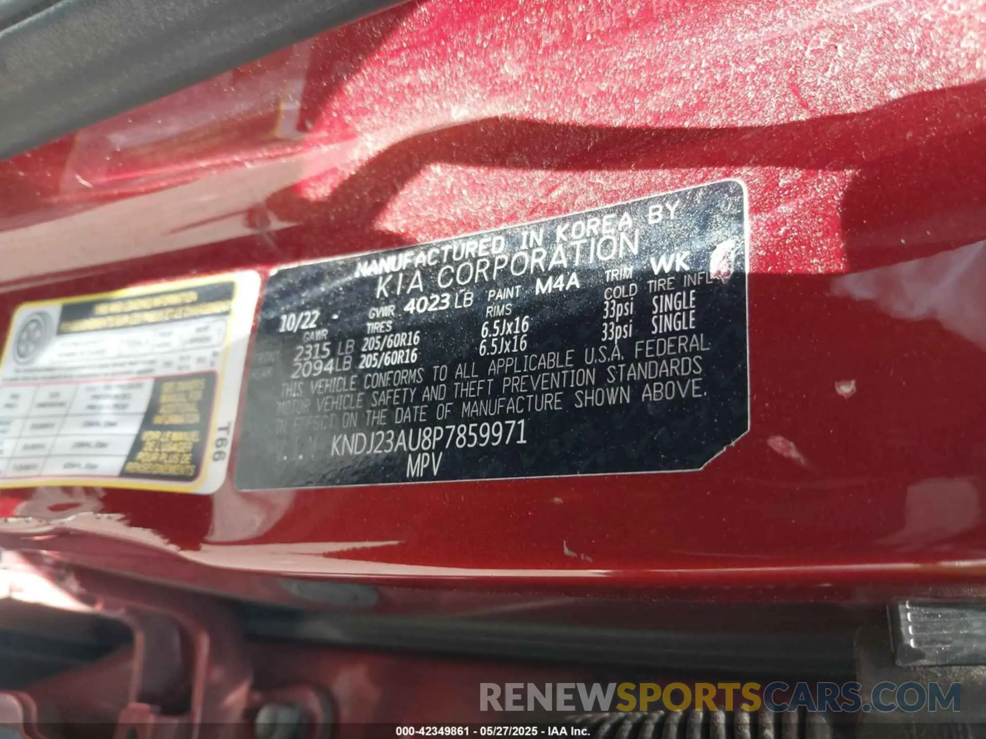 9 Photograph of a damaged car KNDJ23AU8P7859971 KIA SOUL 2023