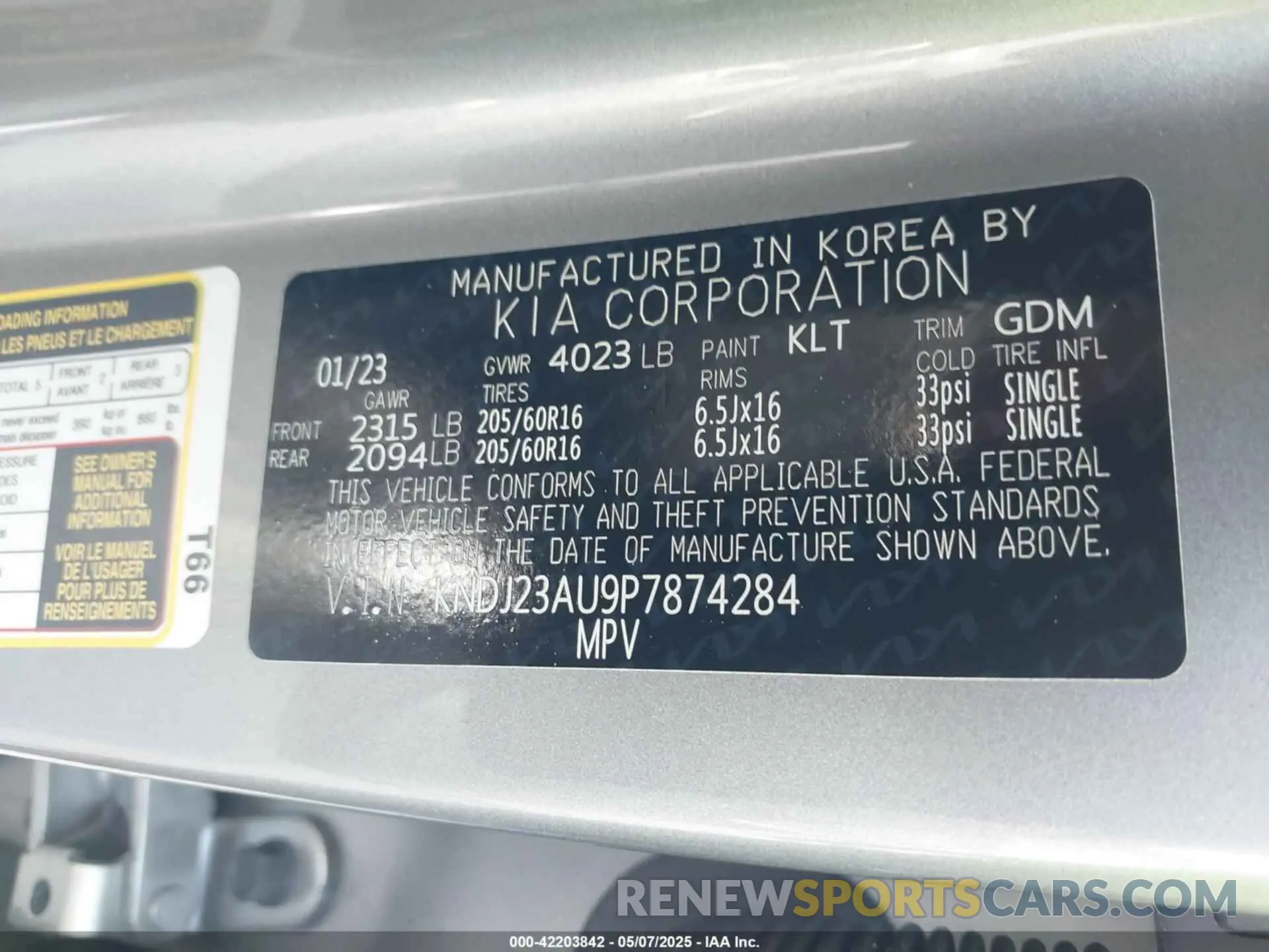 9 Photograph of a damaged car KNDJ23AU9P7874284 KIA SOUL 2023