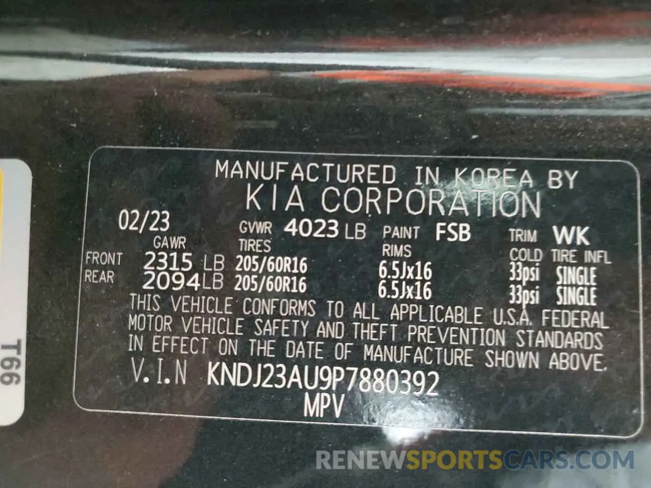 14 Photograph of a damaged car KNDJ23AU9P7880392 KIA SOUL 2023