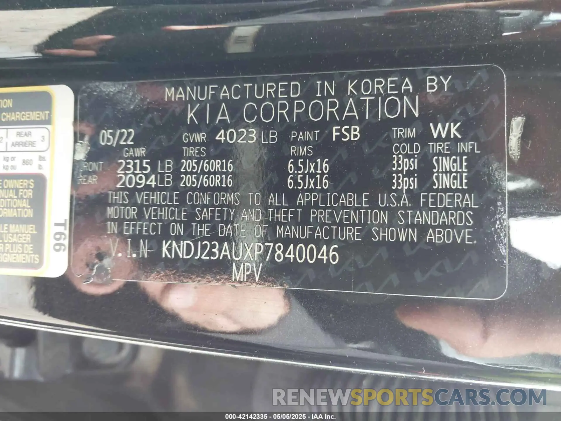 9 Photograph of a damaged car KNDJ23AUXP7840046 KIA SOUL 2023