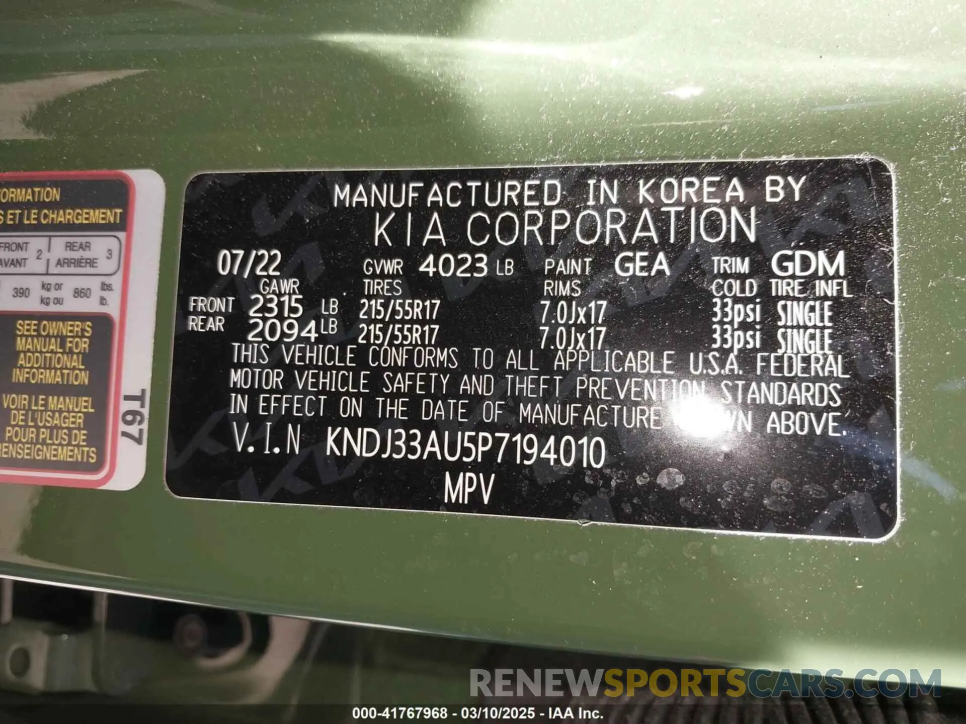 9 Photograph of a damaged car KNDJ33AU5P7194010 KIA SOUL 2023
