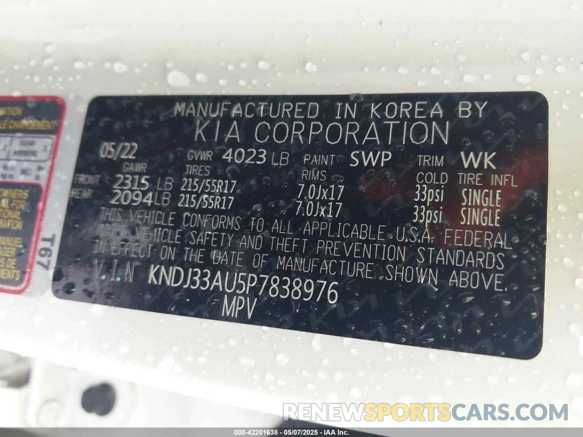 9 Photograph of a damaged car KNDJ33AU5P7838976 KIA SOUL 2023