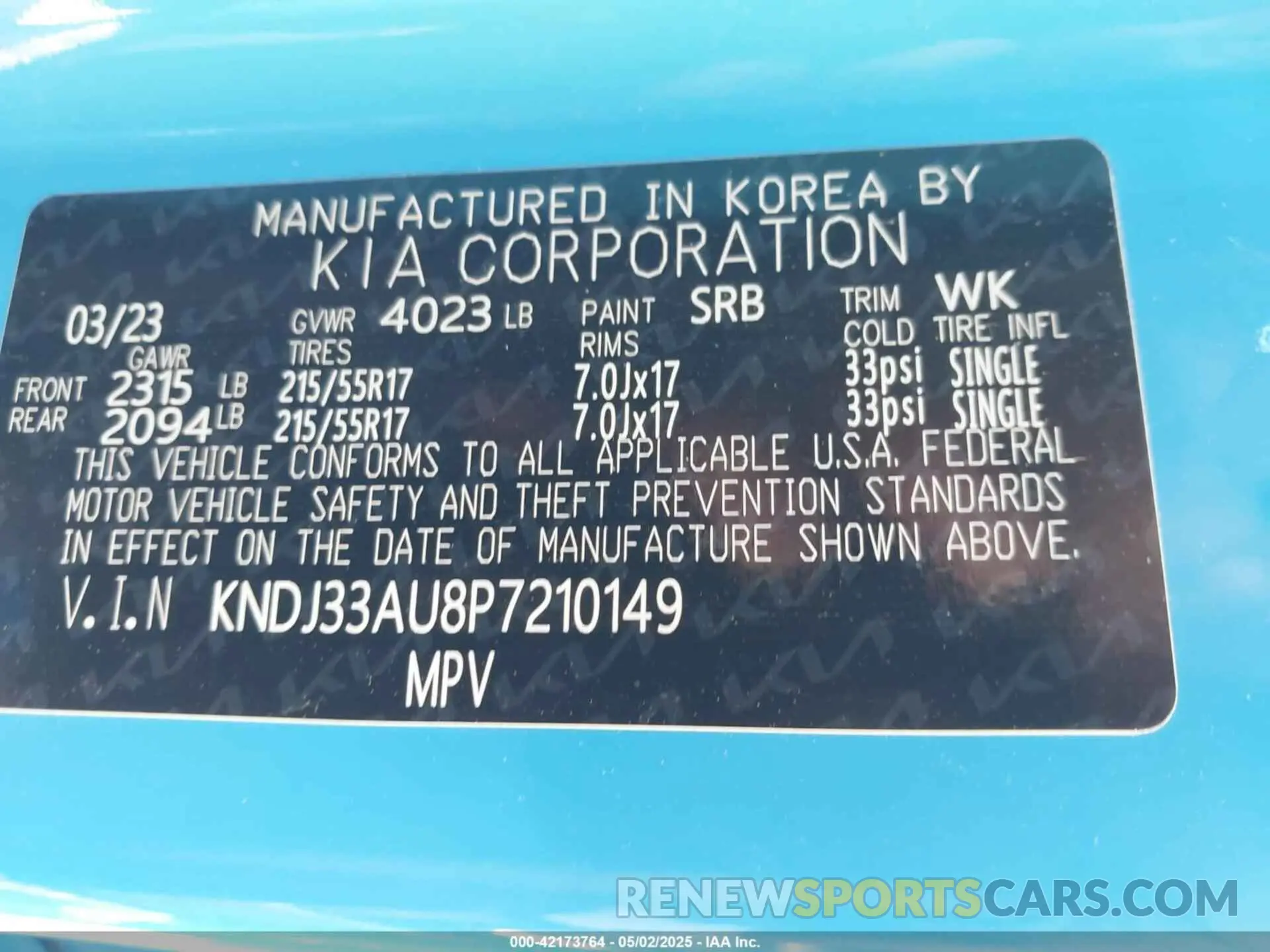 9 Photograph of a damaged car KNDJ33AU8P7210149 KIA SOUL 2023