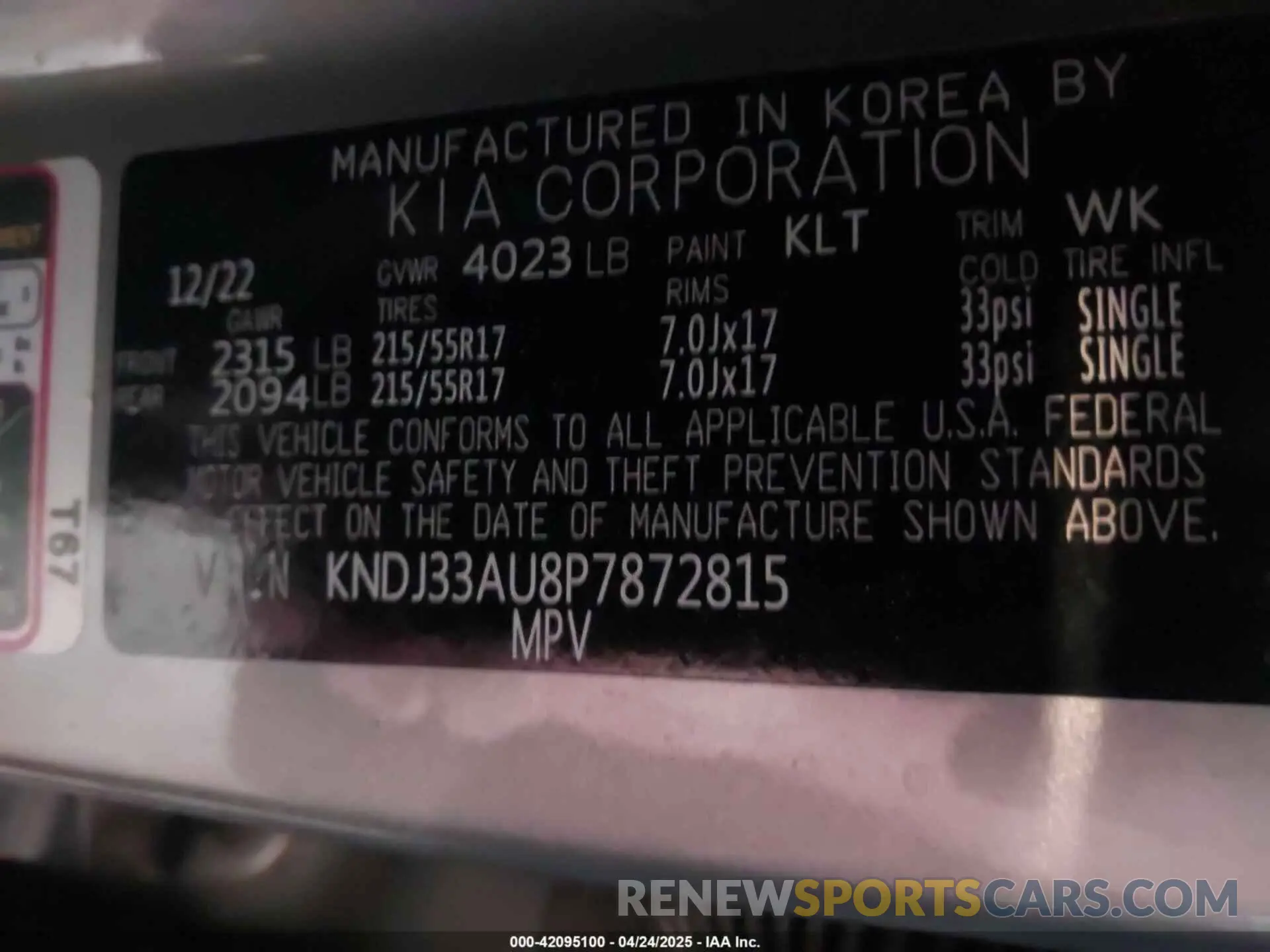 9 Photograph of a damaged car KNDJ33AU8P7872815 KIA SOUL 2023