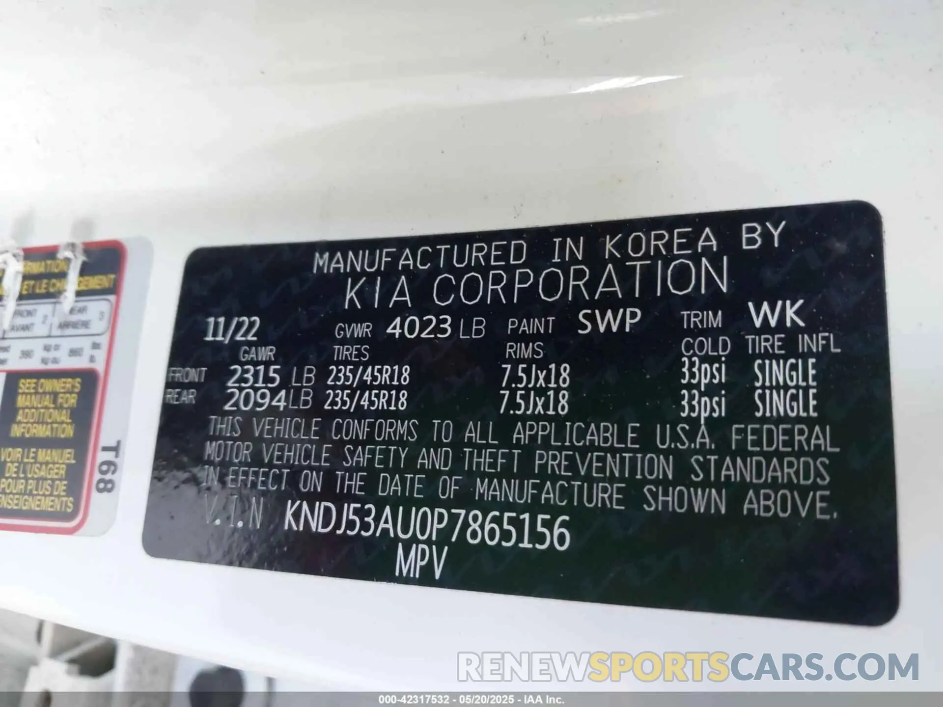 9 Photograph of a damaged car KNDJ53AU0P7865156 KIA SOUL 2023