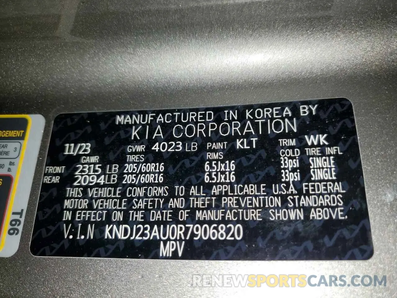 14 Photograph of a damaged car KNDJ23AU0R7906820 KIA SOUL 2024