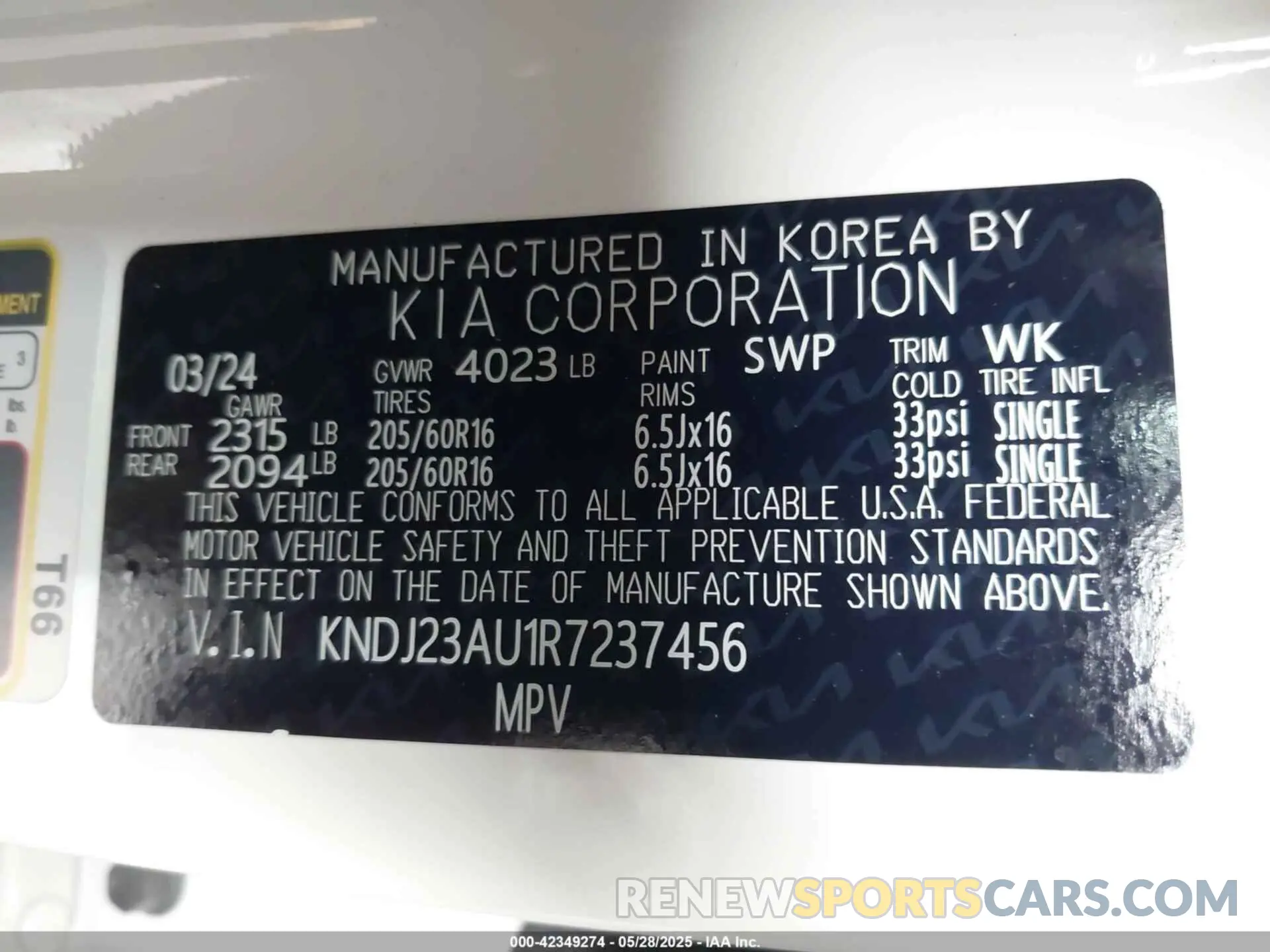 9 Photograph of a damaged car KNDJ23AU1R7237456 KIA SOUL 2024