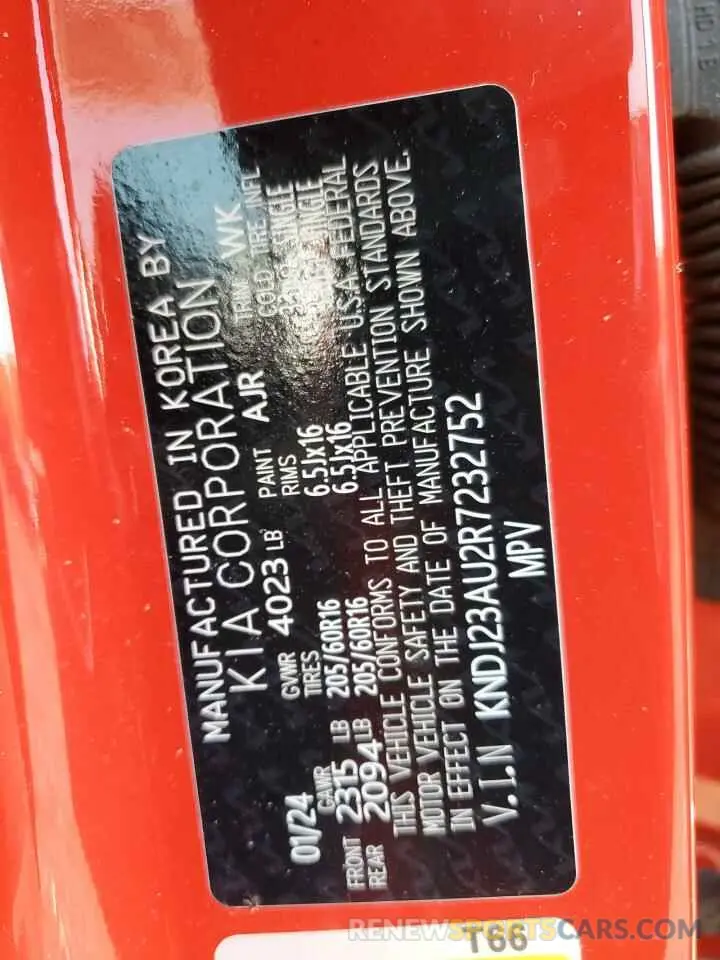 13 Photograph of a damaged car KNDJ23AU2R7232752 KIA SOUL 2024