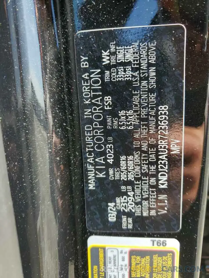 13 Photograph of a damaged car KNDJ23AU3R7236938 KIA SOUL 2024
