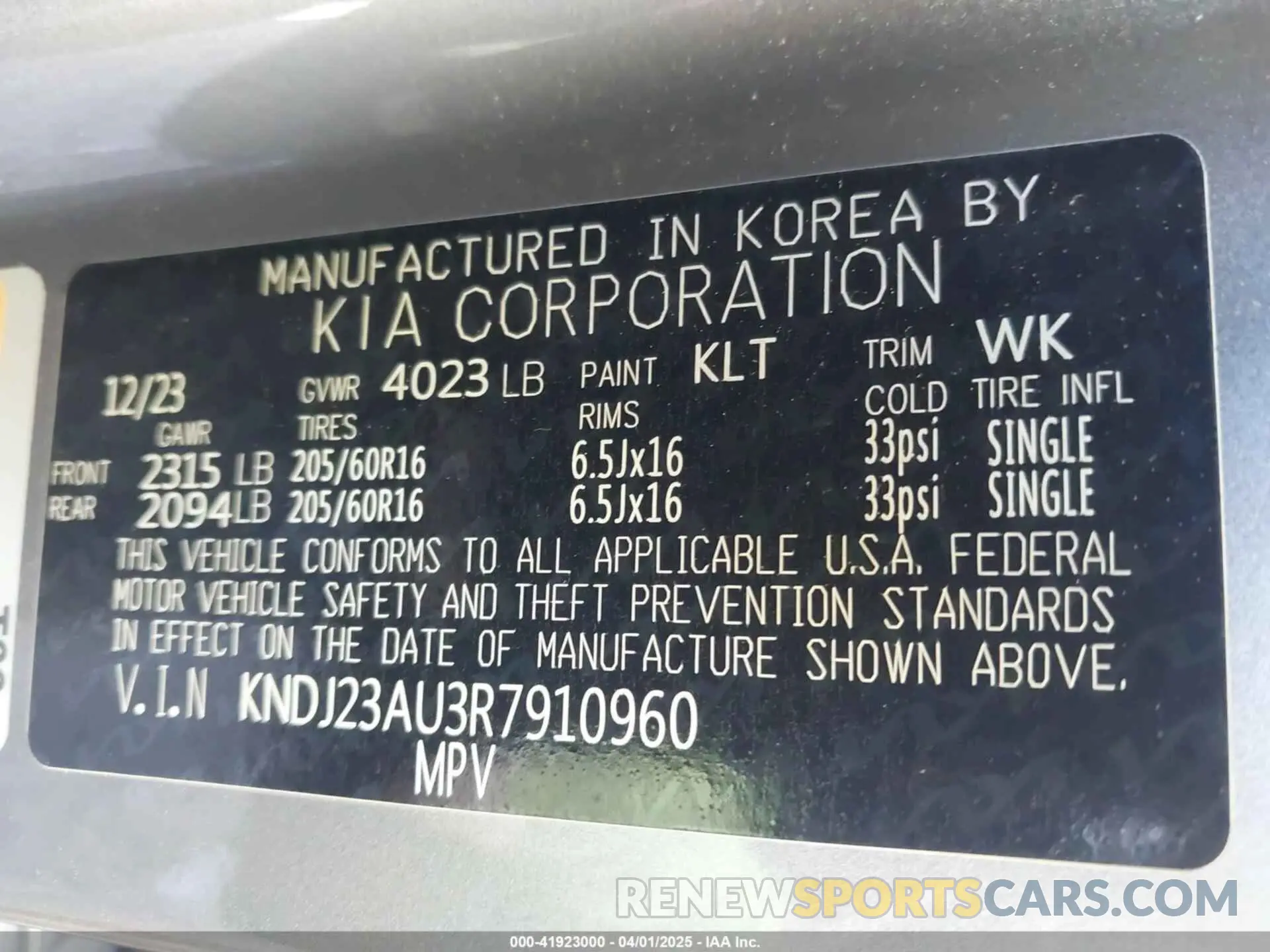 9 Photograph of a damaged car KNDJ23AU3R7910960 KIA SOUL 2024