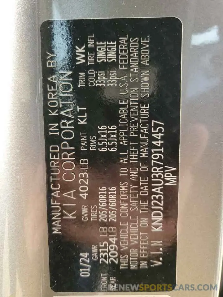 14 Photograph of a damaged car KNDJ23AU3R7914457 KIA SOUL 2024