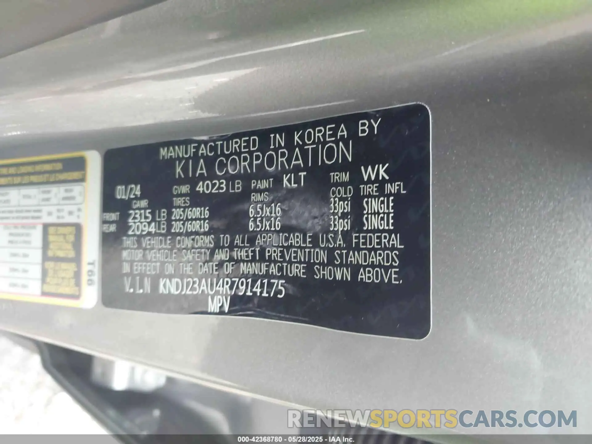 9 Photograph of a damaged car KNDJ23AU4R7914175 KIA SOUL 2024