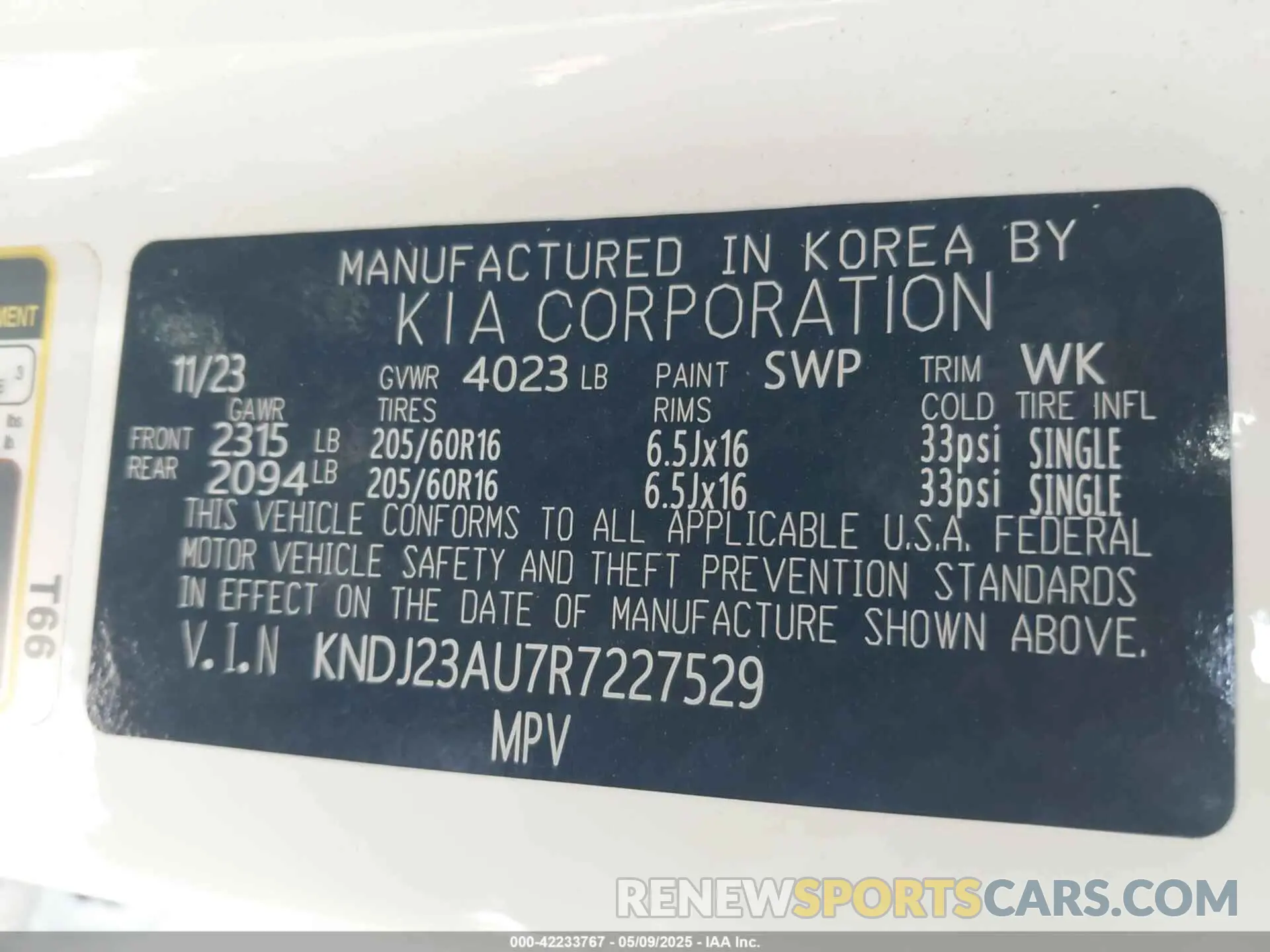 9 Photograph of a damaged car KNDJ23AU7R7227529 KIA SOUL 2024