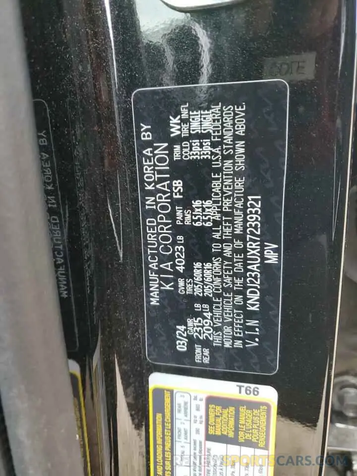 13 Photograph of a damaged car KNDJ23AUXR7239321 KIA SOUL 2024