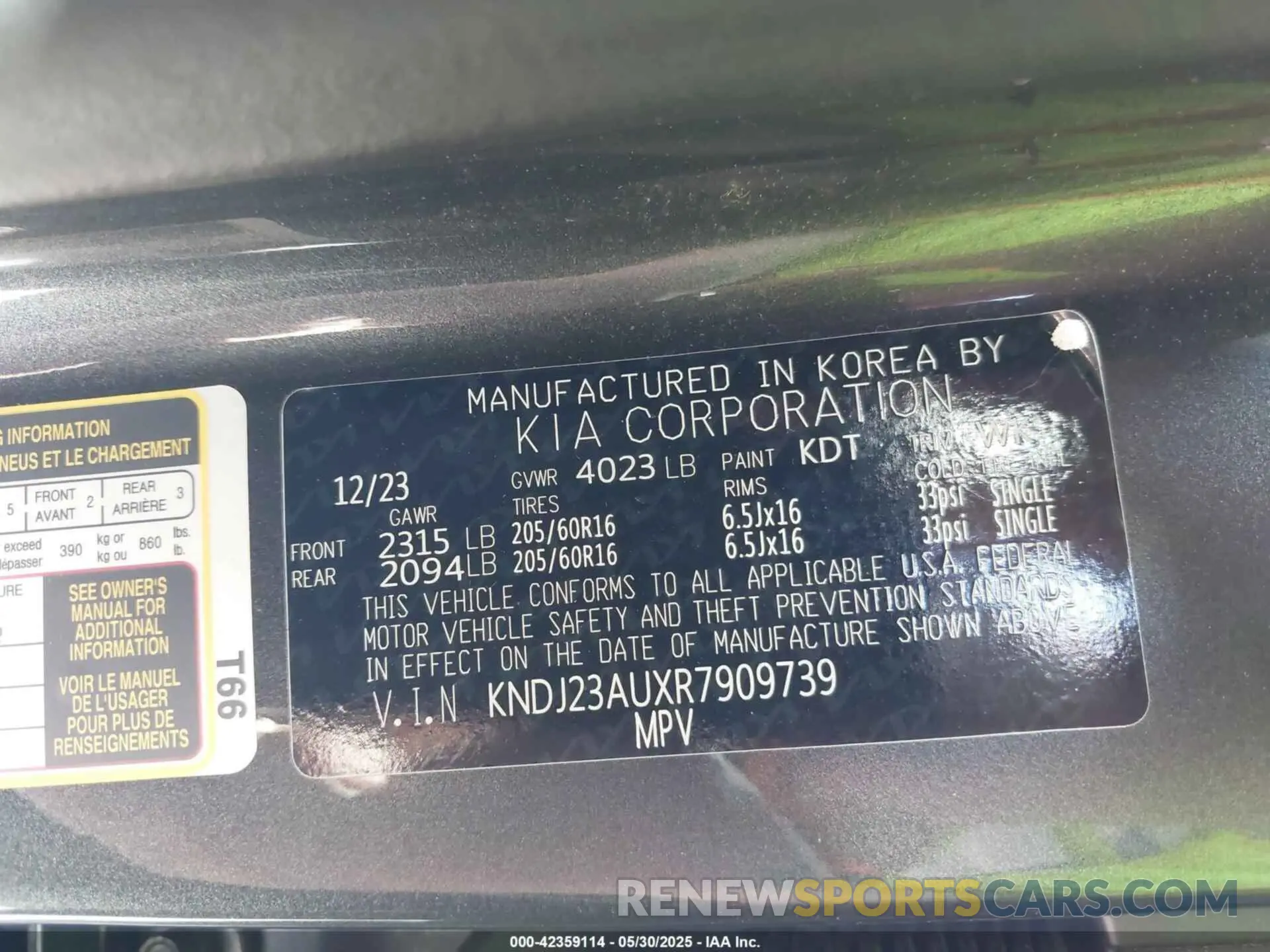 9 Photograph of a damaged car KNDJ23AUXR7909739 KIA SOUL 2024