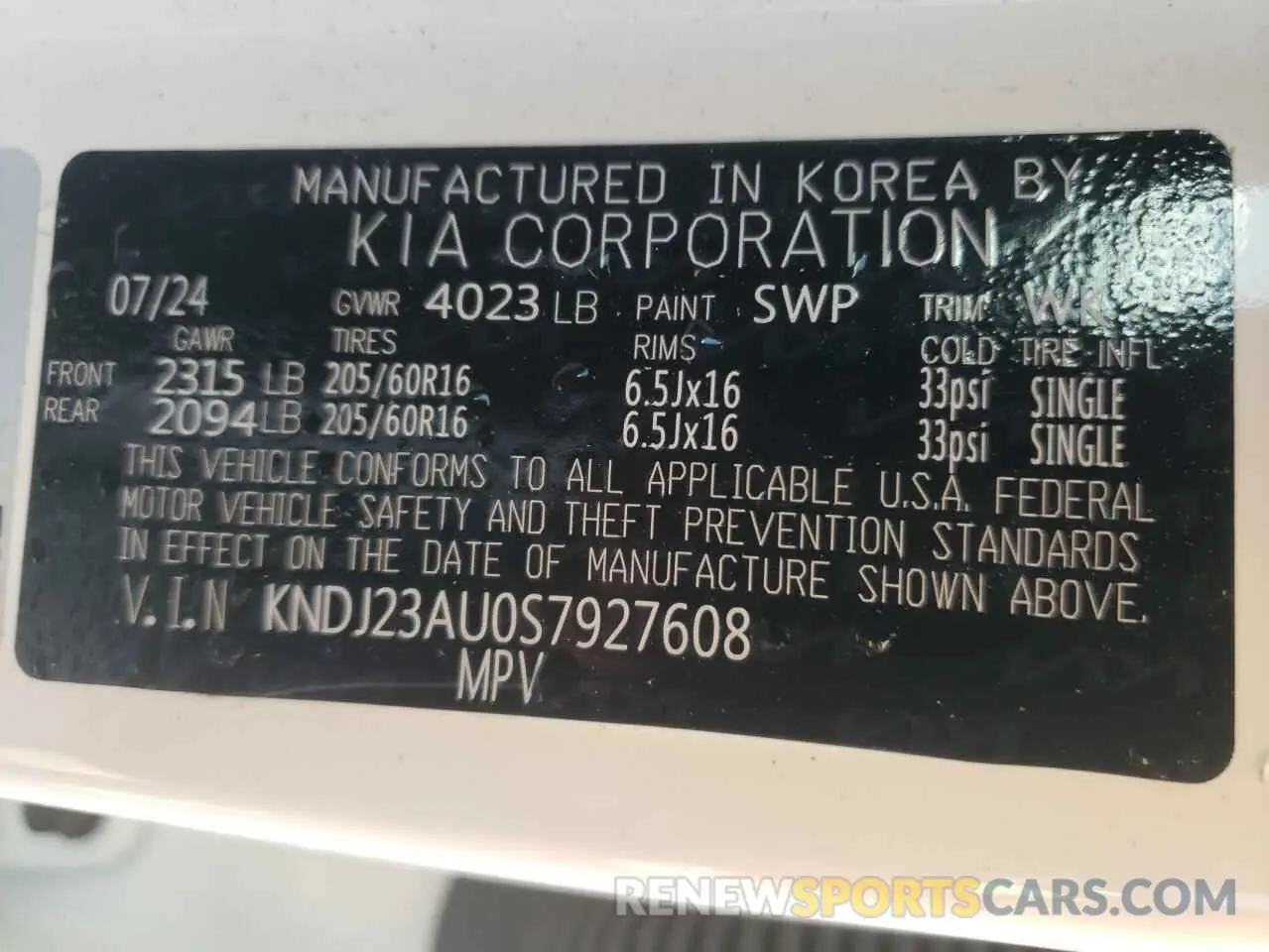 14 Photograph of a damaged car KNDJ23AU0S7927608 KIA SOUL 2025