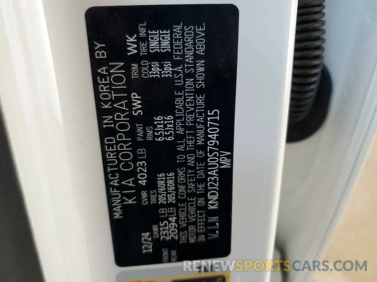 12 Photograph of a damaged car KNDJ23AU0S7940715 KIA SOUL 2025