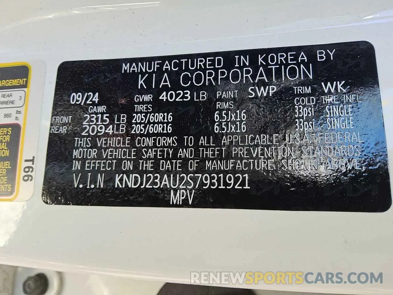 13 Photograph of a damaged car KNDJ23AU2S7931921 KIA SOUL 2025