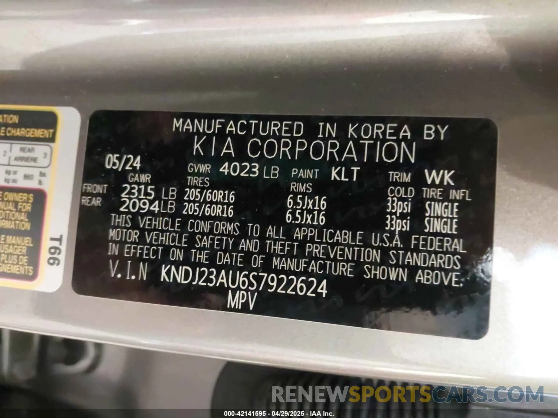 9 Photograph of a damaged car KNDJ23AU6S7922624 KIA SOUL 2025