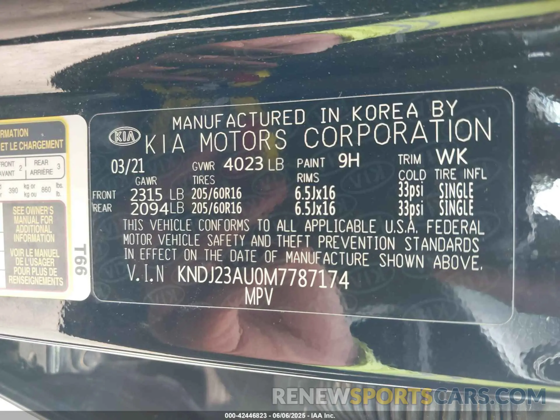 9 Photograph of a damaged car KND123AU0M7787174 KIA SOUL LX 2021