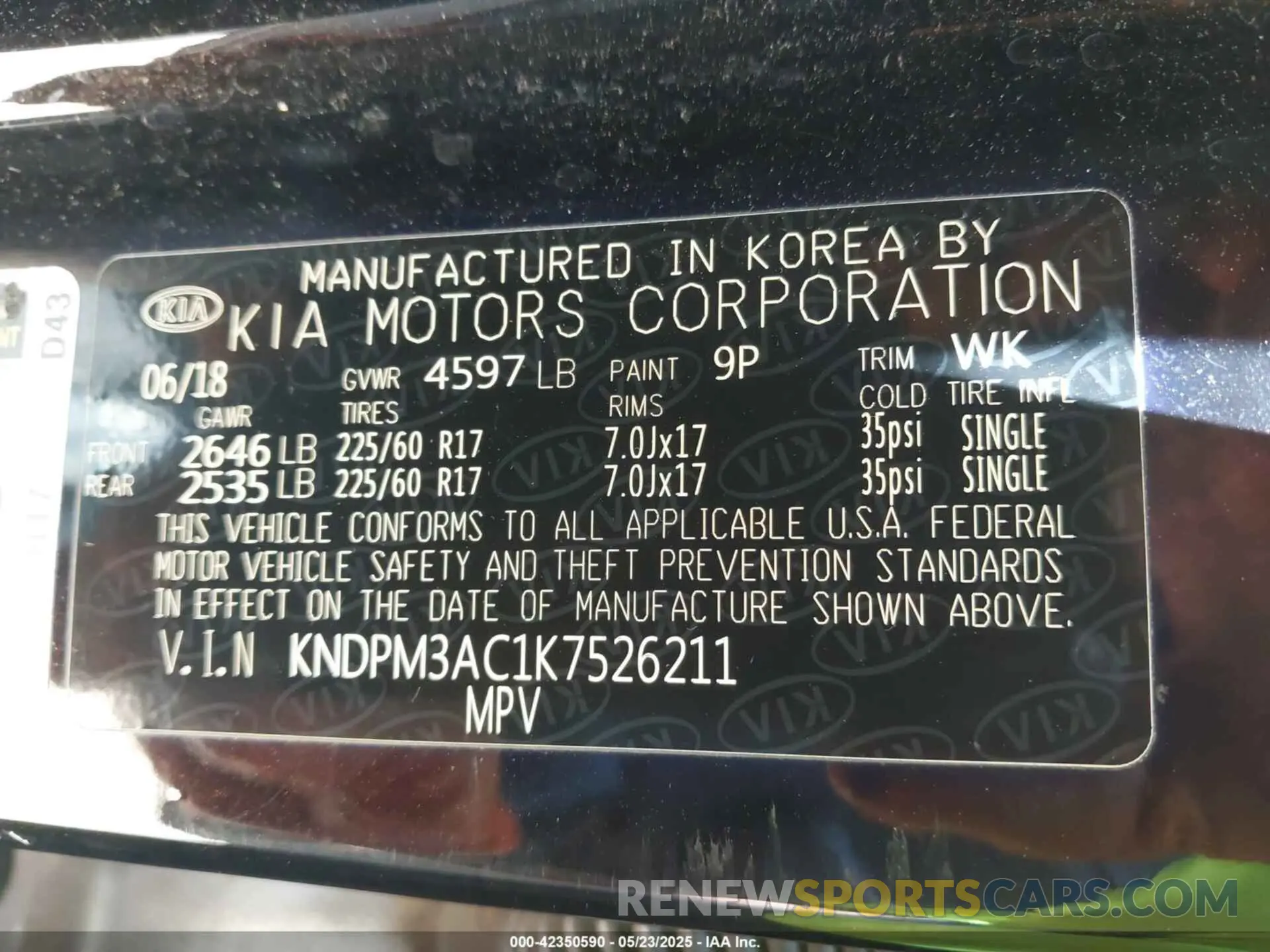 9 Photograph of a damaged car KNDPM3AC1K7526211 KIA SPORTAGE 2019