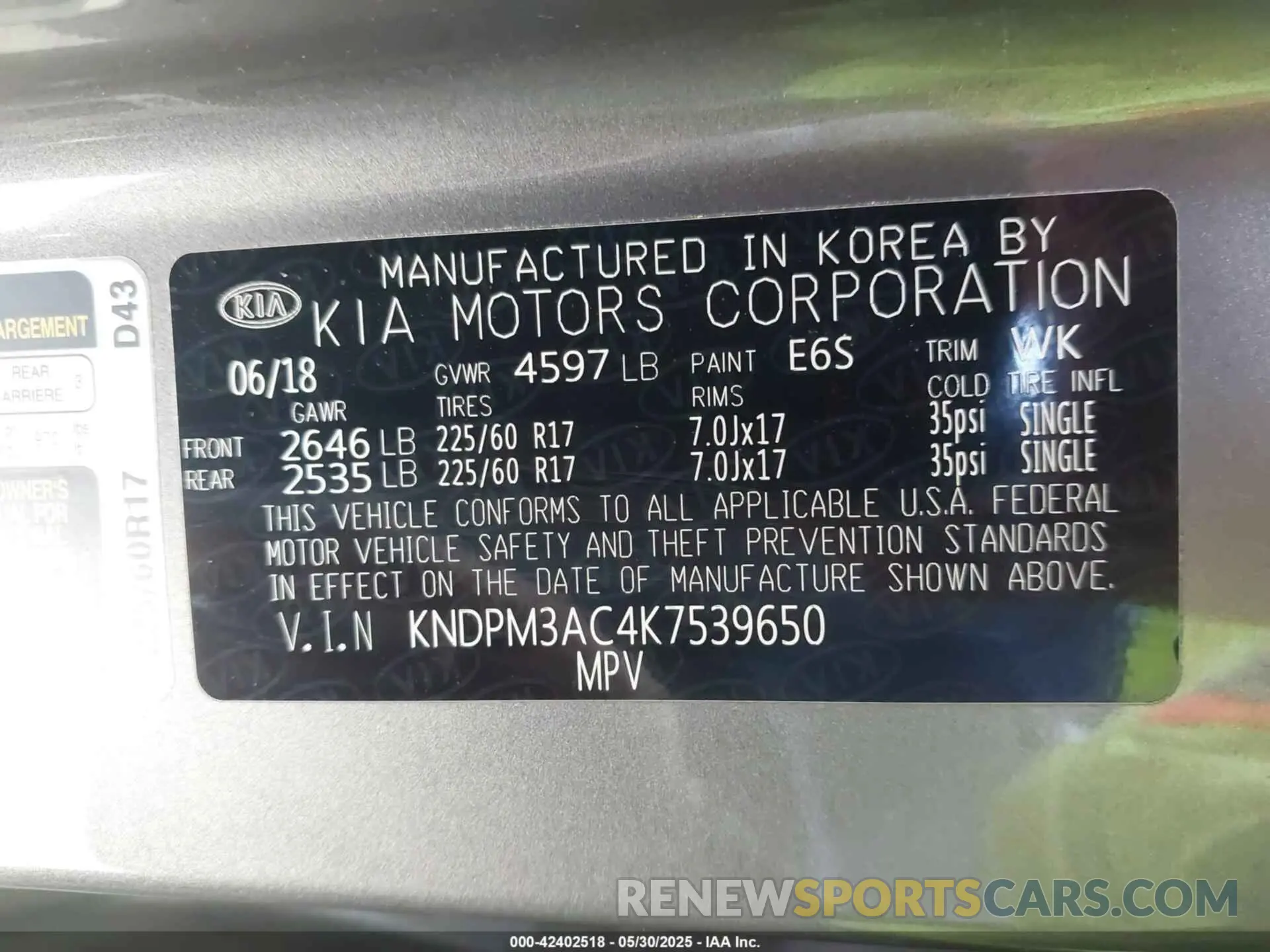 9 Photograph of a damaged car KNDPM3AC4K7539650 KIA SPORTAGE 2019
