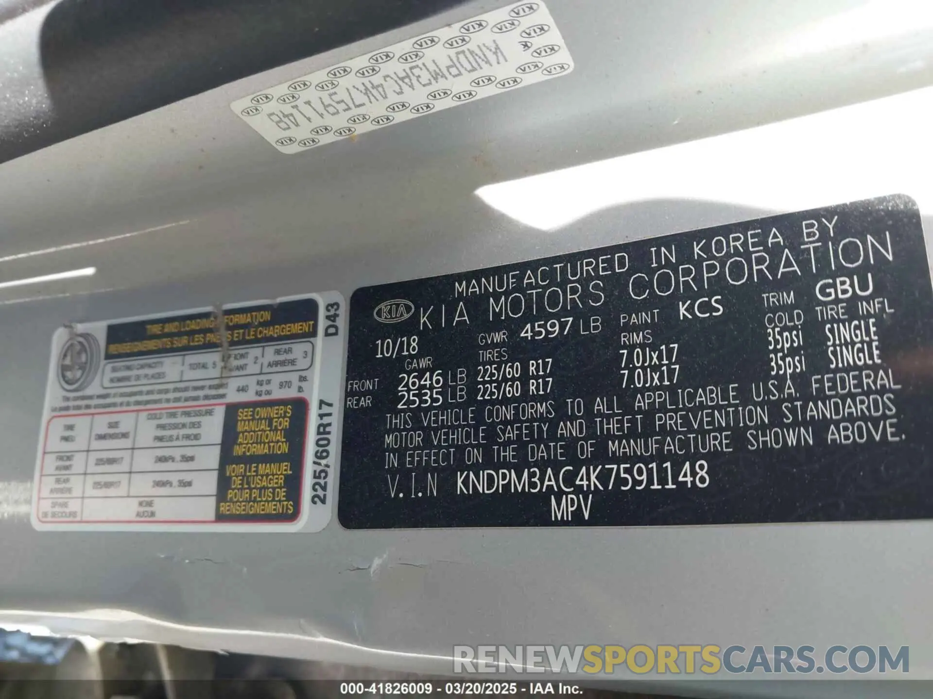 9 Photograph of a damaged car KNDPM3AC4K7591148 KIA SPORTAGE 2019