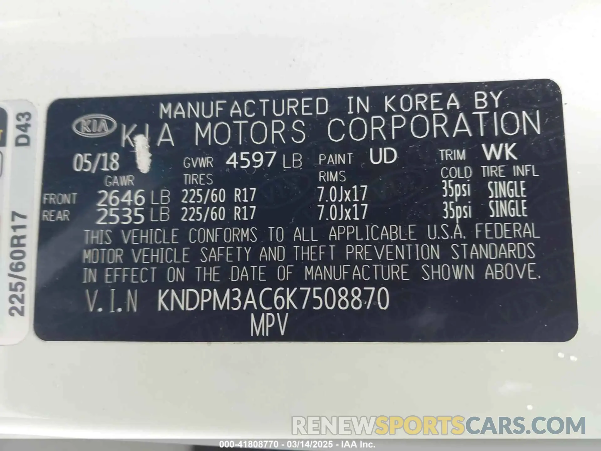 9 Photograph of a damaged car KNDPM3AC6K7508870 KIA SPORTAGE 2019
