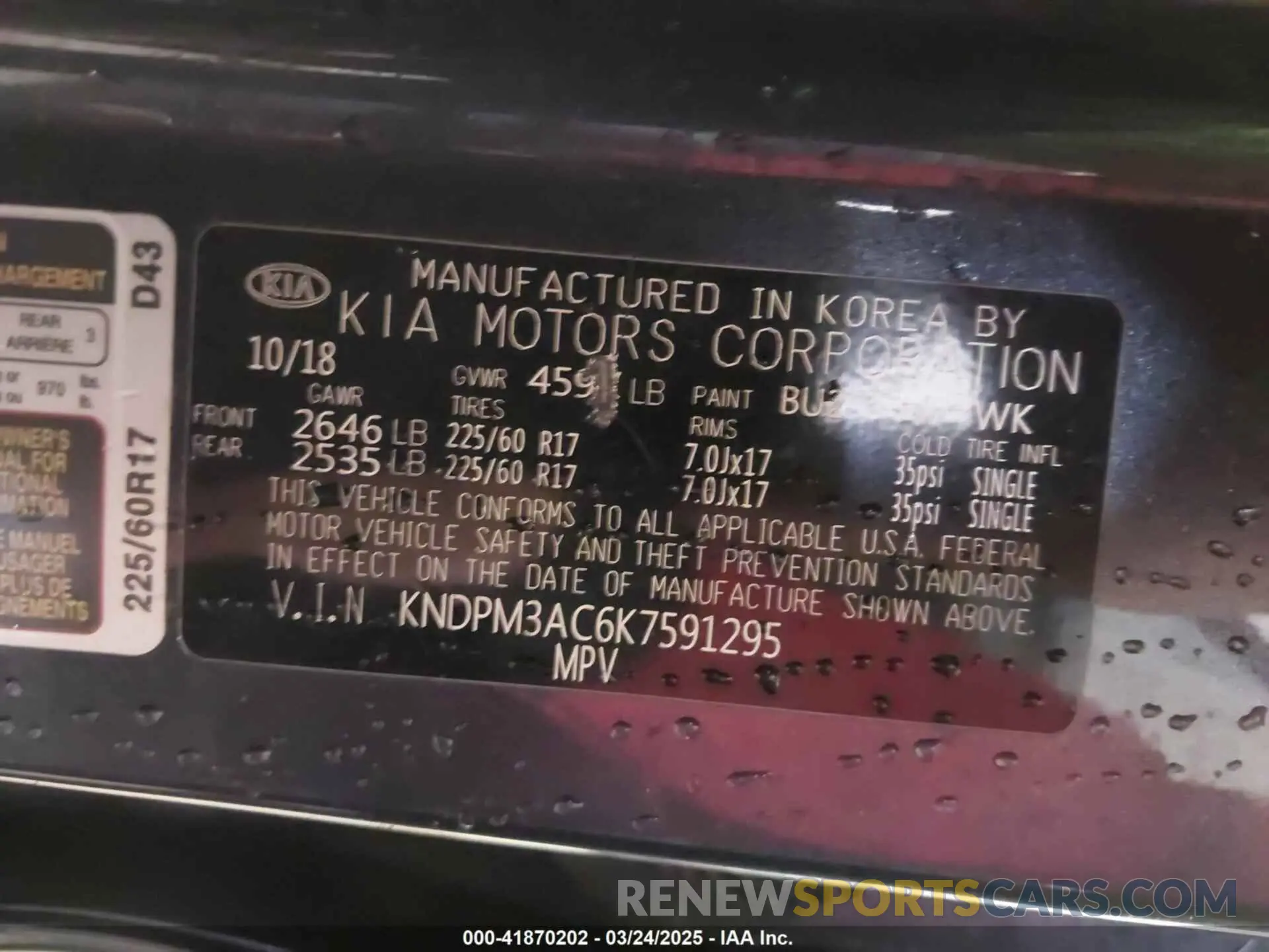 9 Photograph of a damaged car KNDPM3AC6K7591295 KIA SPORTAGE 2019