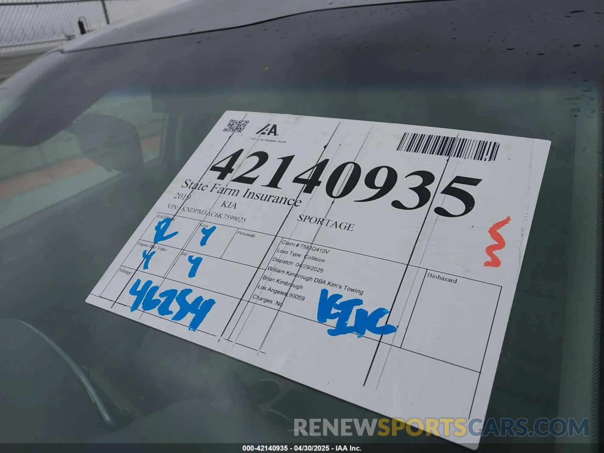 17 Photograph of a damaged car KNDPM3AC6K7599025 KIA SPORTAGE 2019