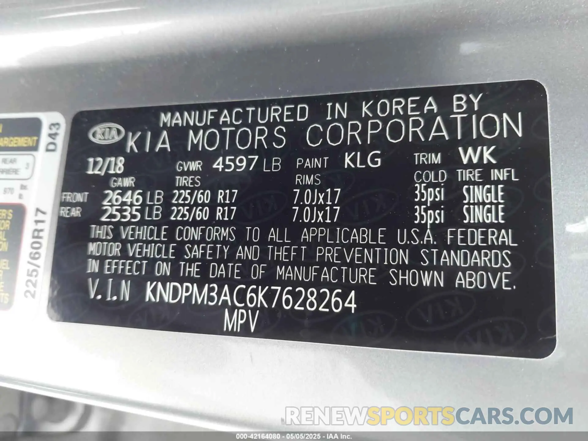 9 Photograph of a damaged car KNDPM3AC6K7628264 KIA SPORTAGE 2019