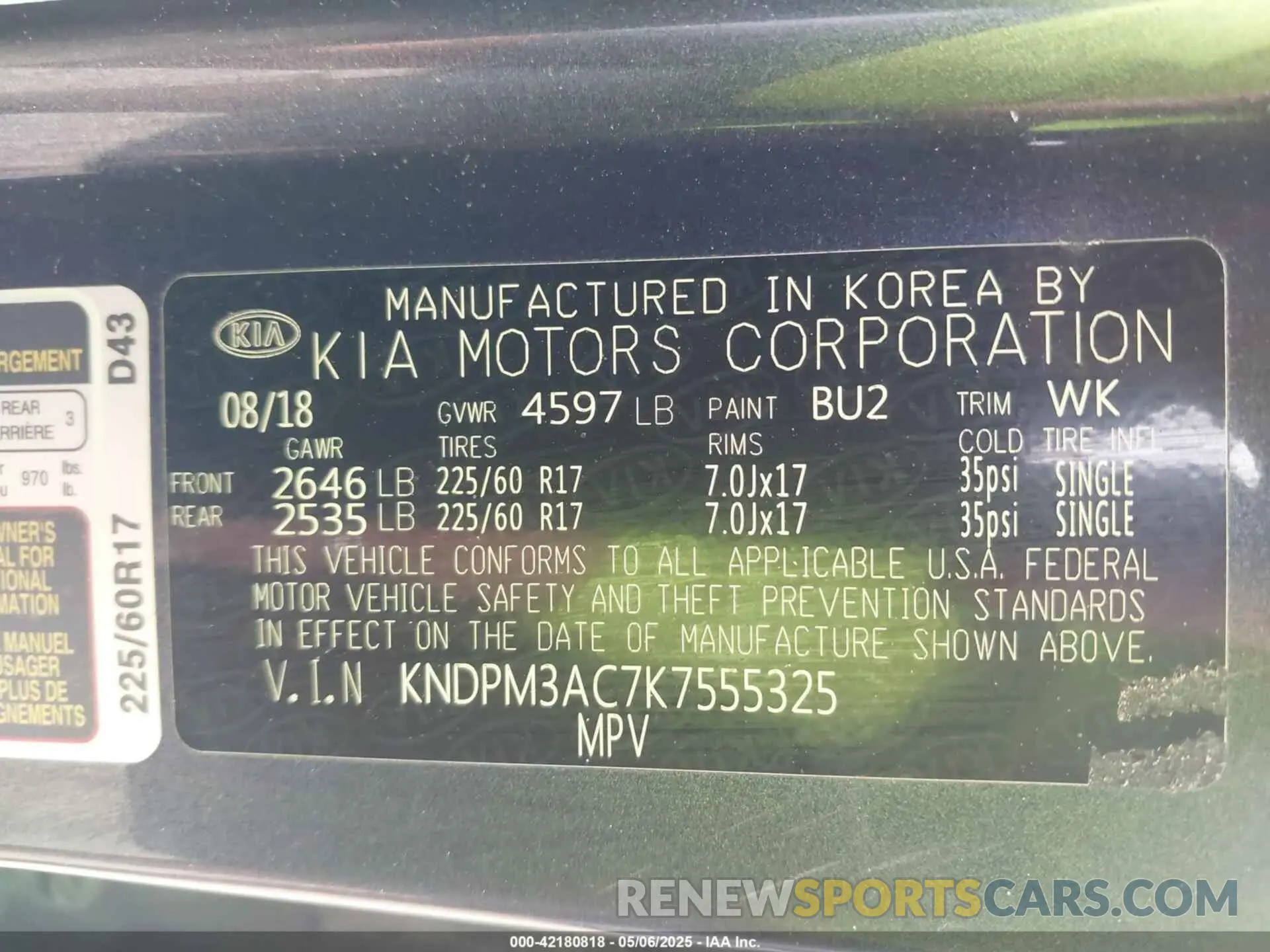 9 Photograph of a damaged car KNDPM3AC7K7555325 KIA SPORTAGE 2019