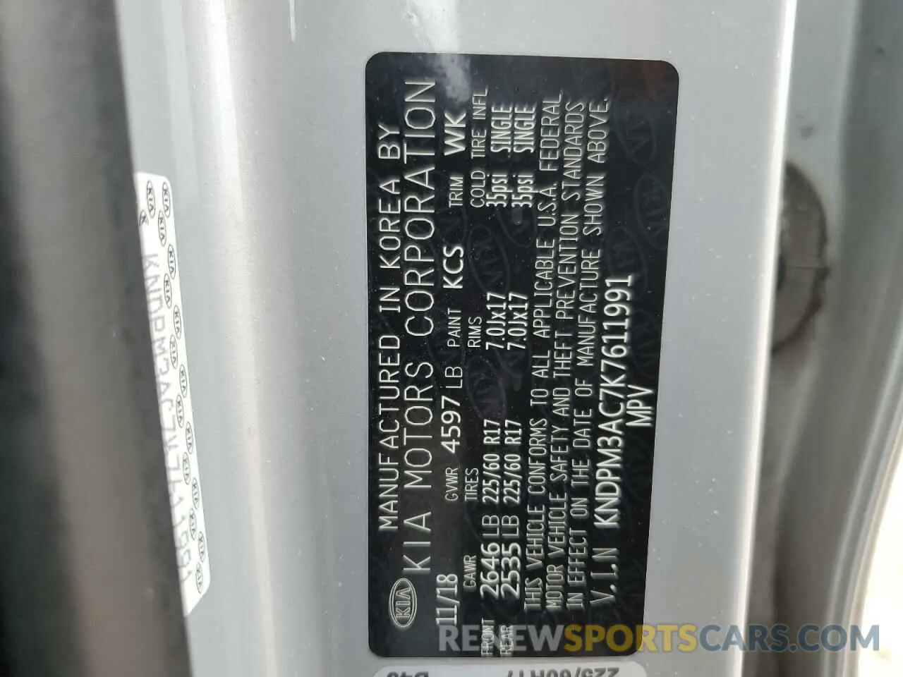 15 Photograph of a damaged car KNDPM3AC7K7611991 KIA SPORTAGE 2019
